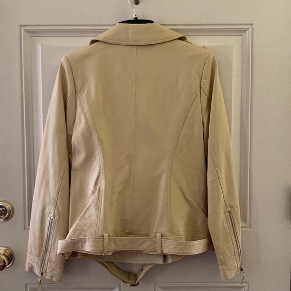 Luxe Rachel Zoe Lamb Leather Biker Jacket/Pockets/Light Tan/Size M/NEW!!! - Picture 3 of 3
